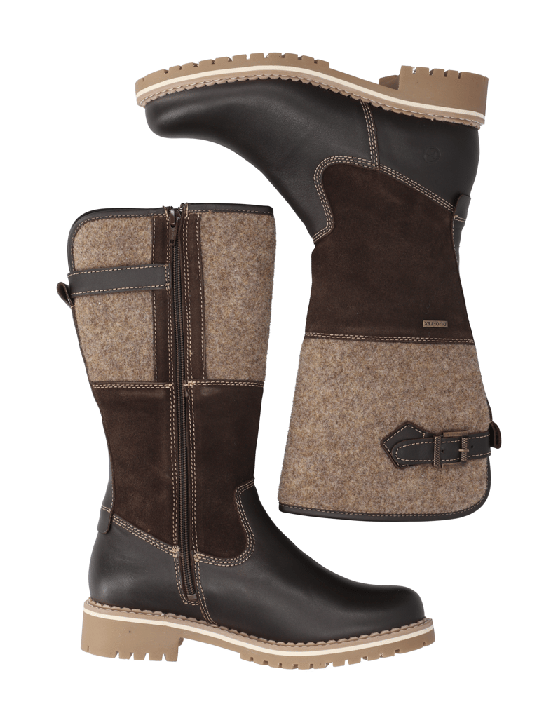 TAMARIS-kombinácia-s-kožou-čižmy-hnedá