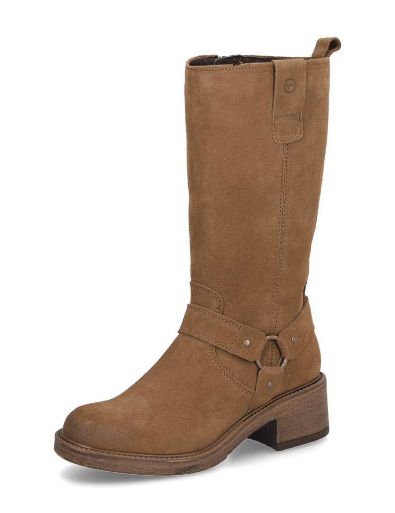 TAMARIS-Veloursleder-Stiefel-braun