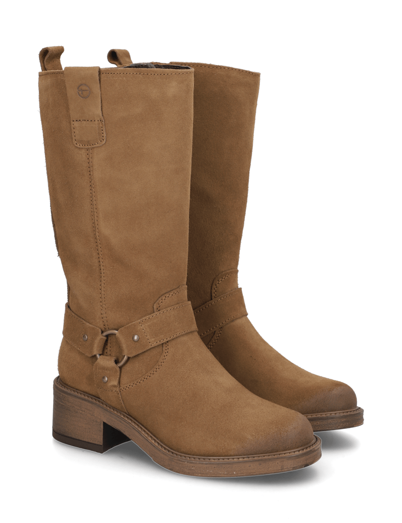 TAMARIS-Veloursleder-Stiefel-braun
