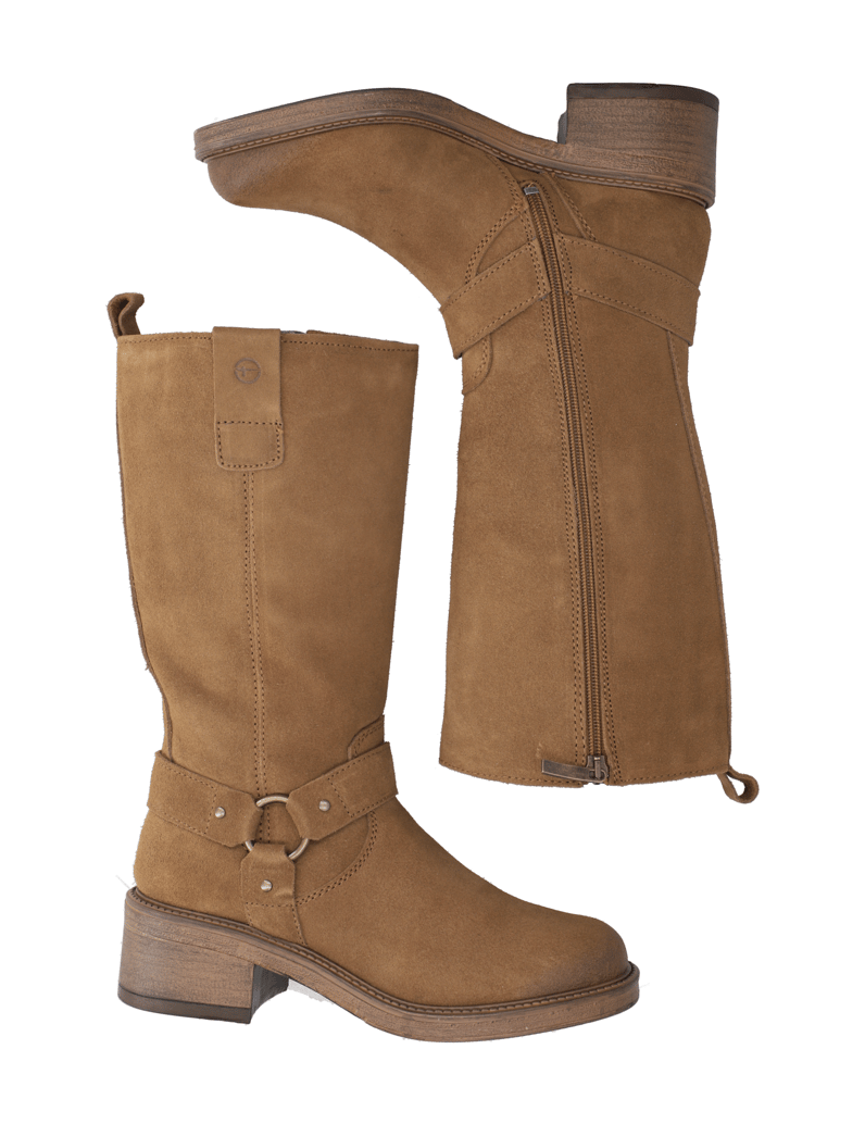 TAMARIS-Veloursleder-Stiefel-braun
