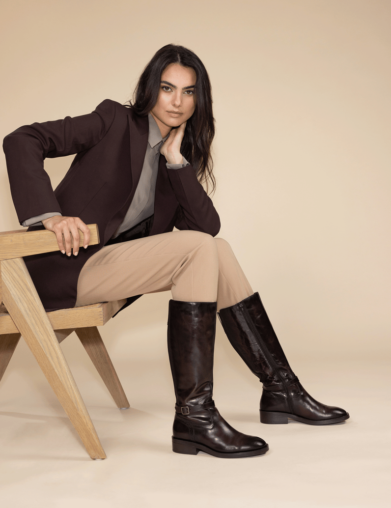 Pat-Calvin-hladká-koža-čižmy-hnedá