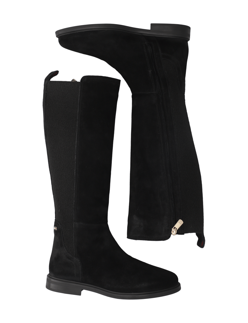 Tommy-Hilfiger-FLAG-SUEDE-LONG-BOOT-čierna