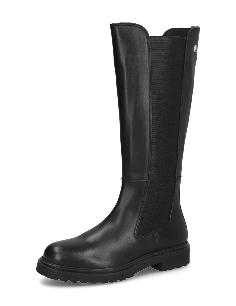 Tommy-Hilfiger-TH-LTHR-CLEATED-LONG-BOOT-schwarz