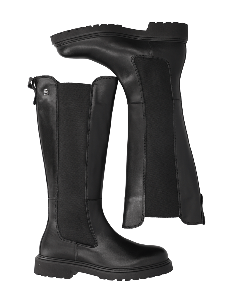 Tommy-Hilfiger-TH-LTHR-CLEATED-LONG-BOOT-schwarz