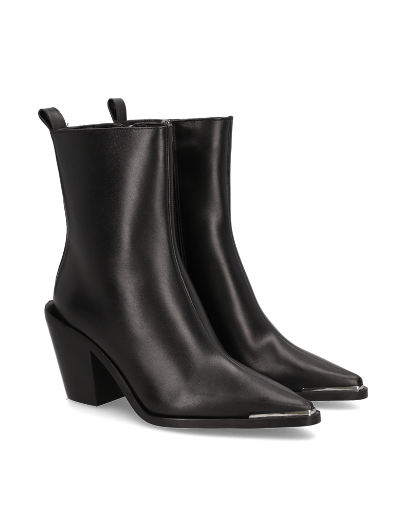 NEWD.Tamaris-Glattleder-Stiefelette-schwarz