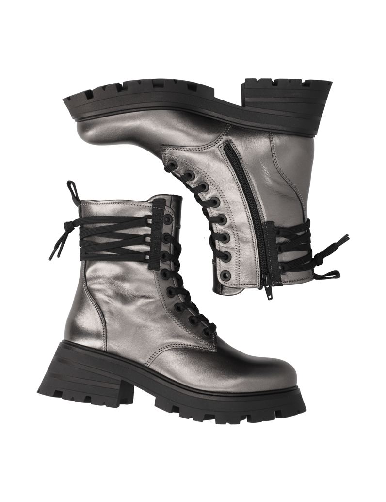 Kate-Gray-gladko-usnje-gležnjarji-na-vezalke-črna