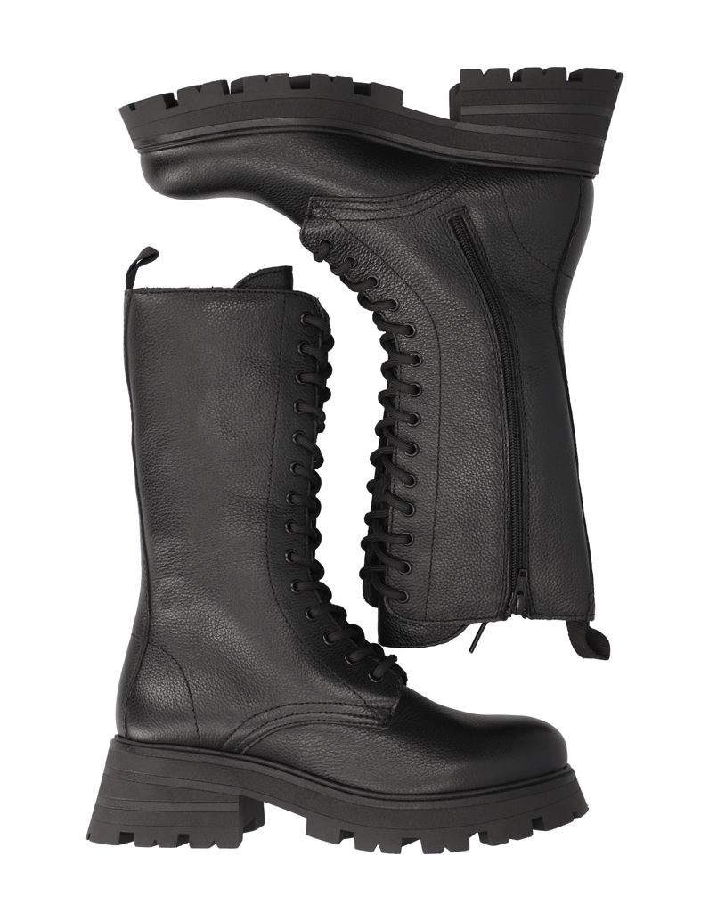 Kate-Gray-Glattleder-Schnürboot-schwarz