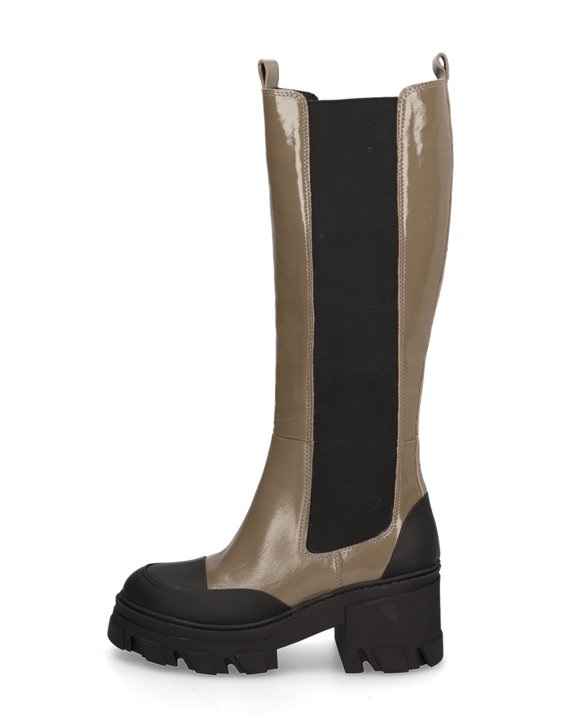 Kate-Gray-Lackleder-Stiefel-oliv