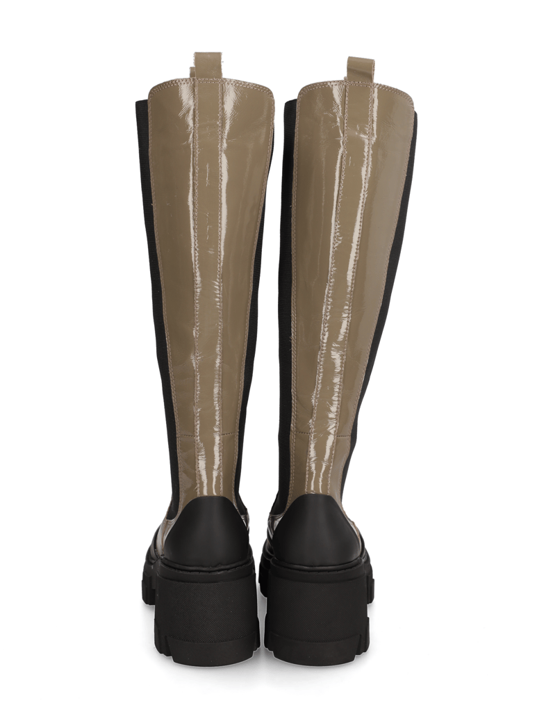 Kate-Gray-Lackleder-Stiefel-oliv