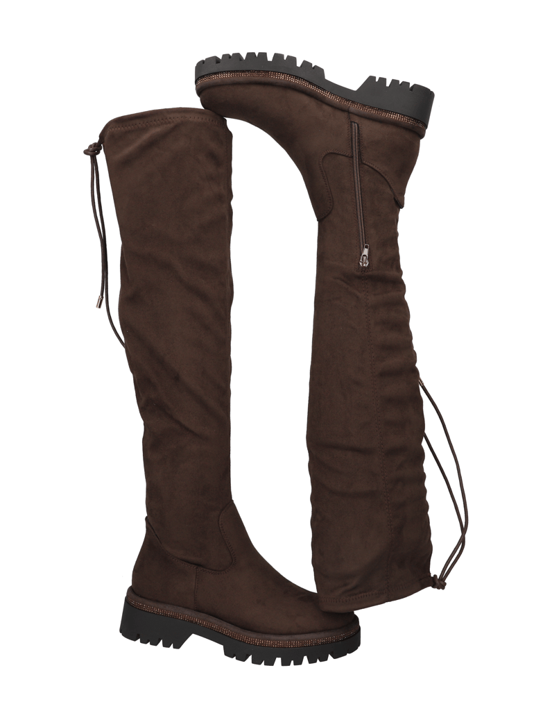 Kate-Gray-imitácia-velúru-kozačky-nad-kolena-černá