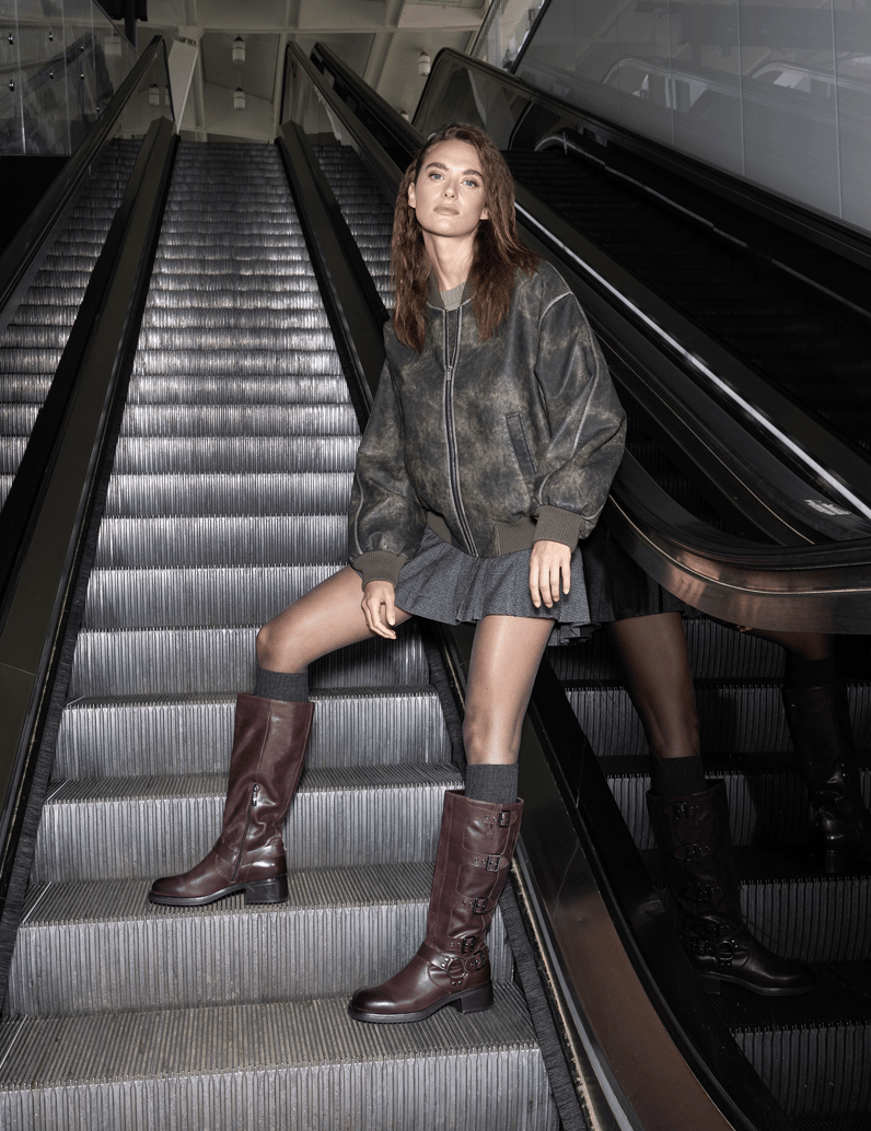 Kate-Gray-hladká-koža-čižmy-hnedá