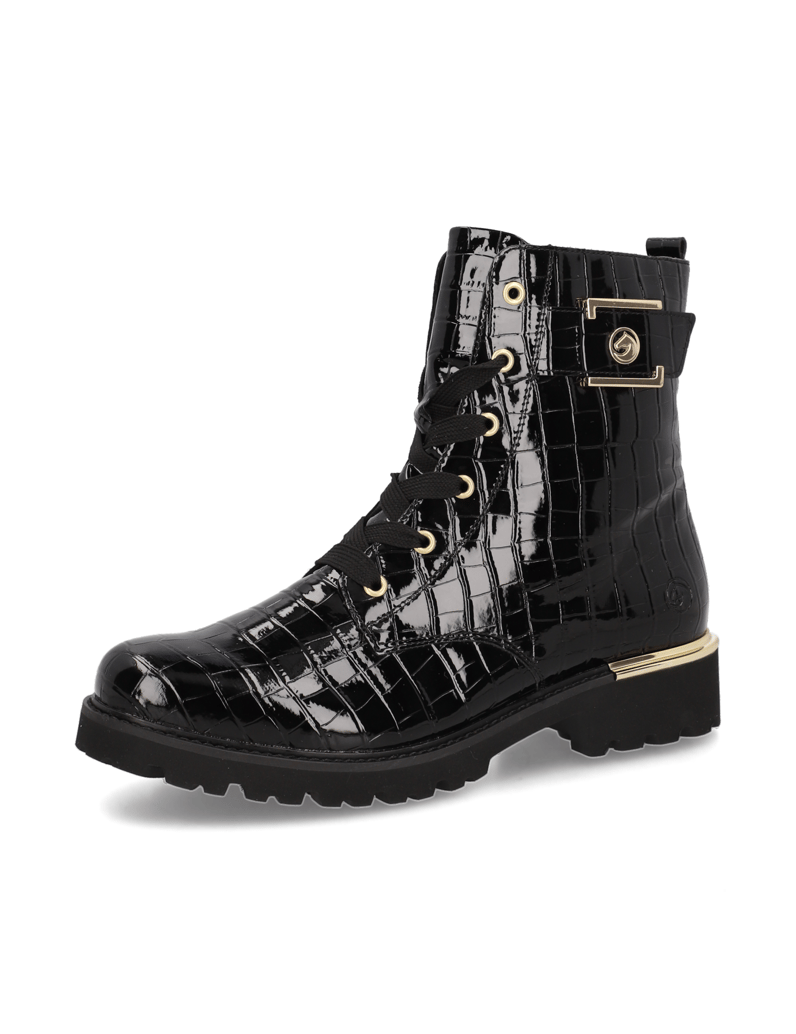 Remonte-Schnürstiefelette-schwarz