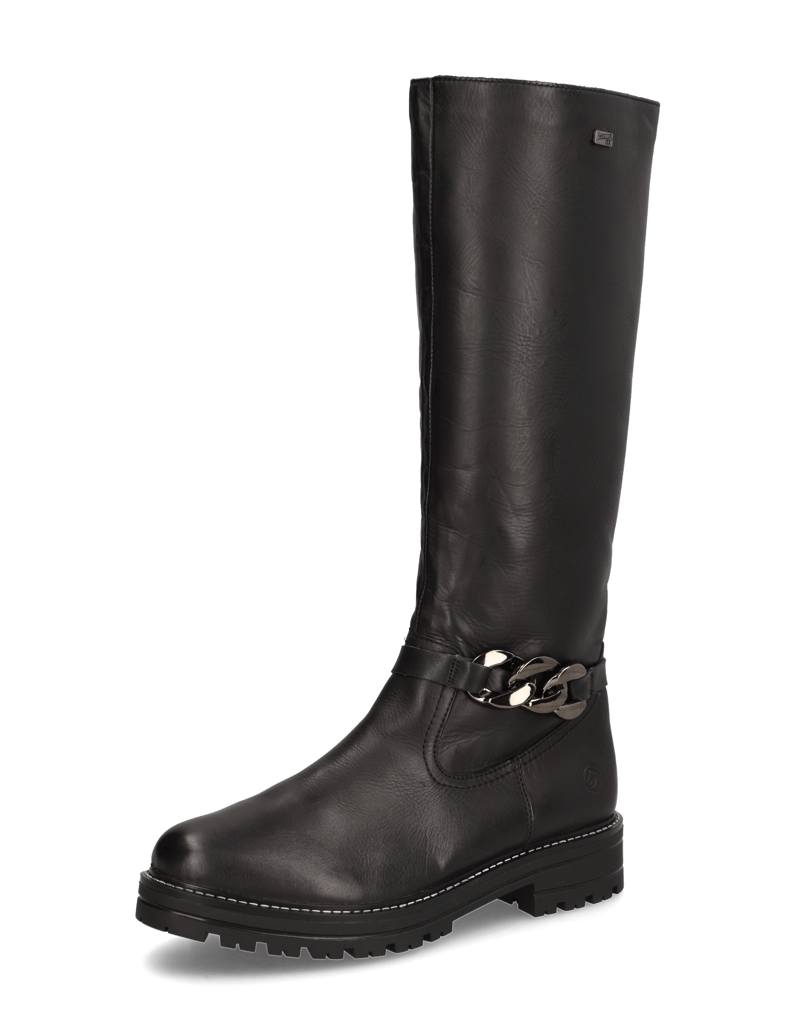 Remonte-Glattleder-Stiefel-schwarz