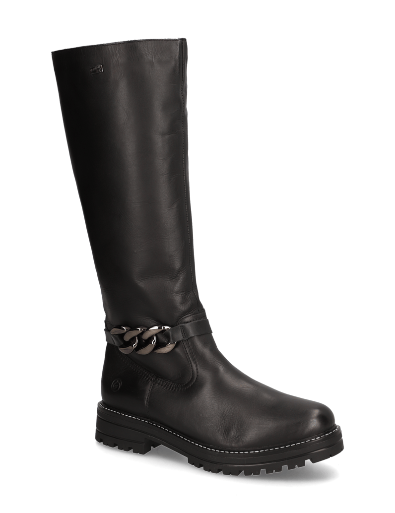 Remonte-Glattleder-Stiefel-schwarz