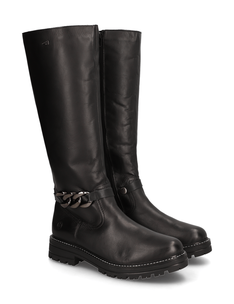 Remonte-Glattleder-Stiefel-schwarz