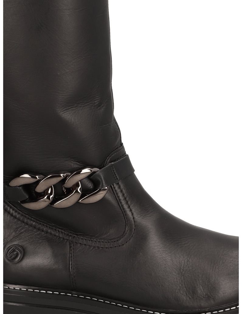 Remonte-Glattleder-Stiefel-schwarz