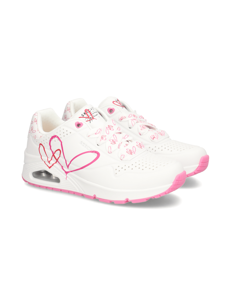 Skechers-JGOLDCROWN-DOUBLE-HEART-UNO-biela