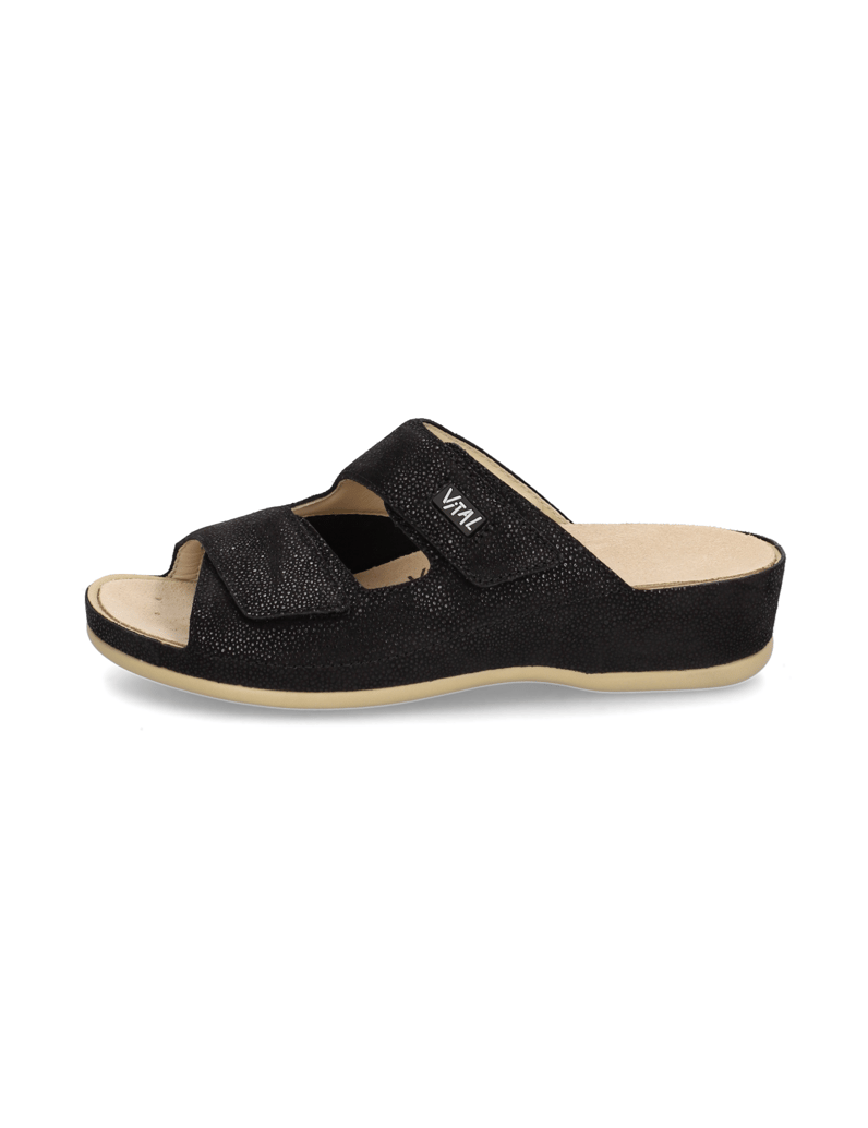Vital-Glattleder-Pantoffel-schwarz