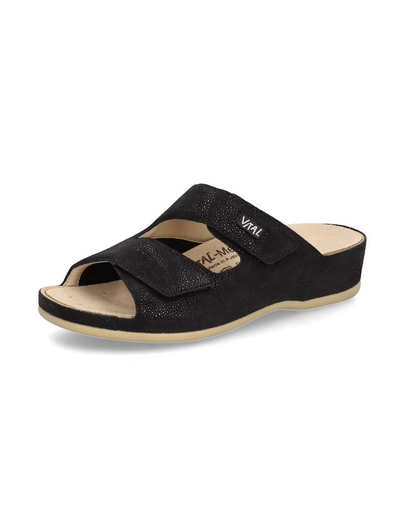Vital-Glattleder-Pantoffel-schwarz