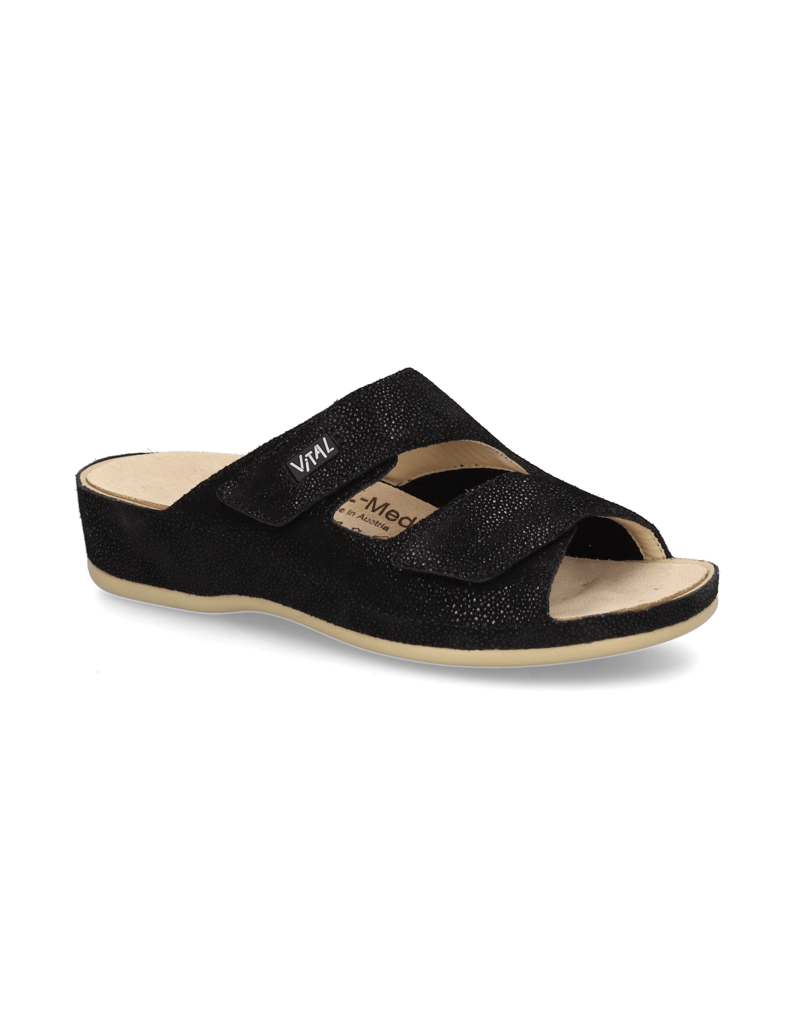 Vital-Glattleder-Pantoffel-schwarz