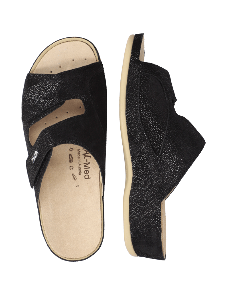 Vital-Glattleder-Pantoffel-schwarz