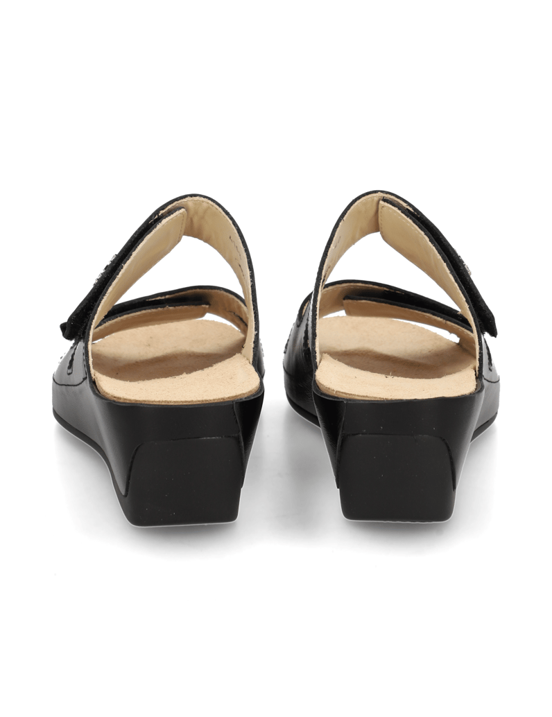 Vital-Lackleder-Pantoffel-schwarz