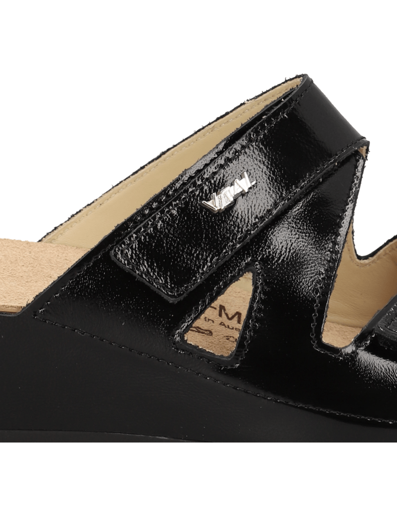 Vital-Lackleder-Pantoffel-schwarz
