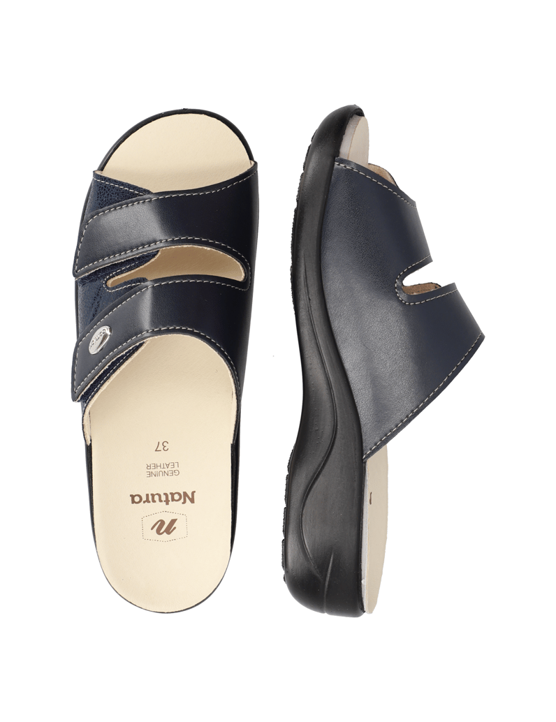 Natura-Glattleder-Hausschuh-blau