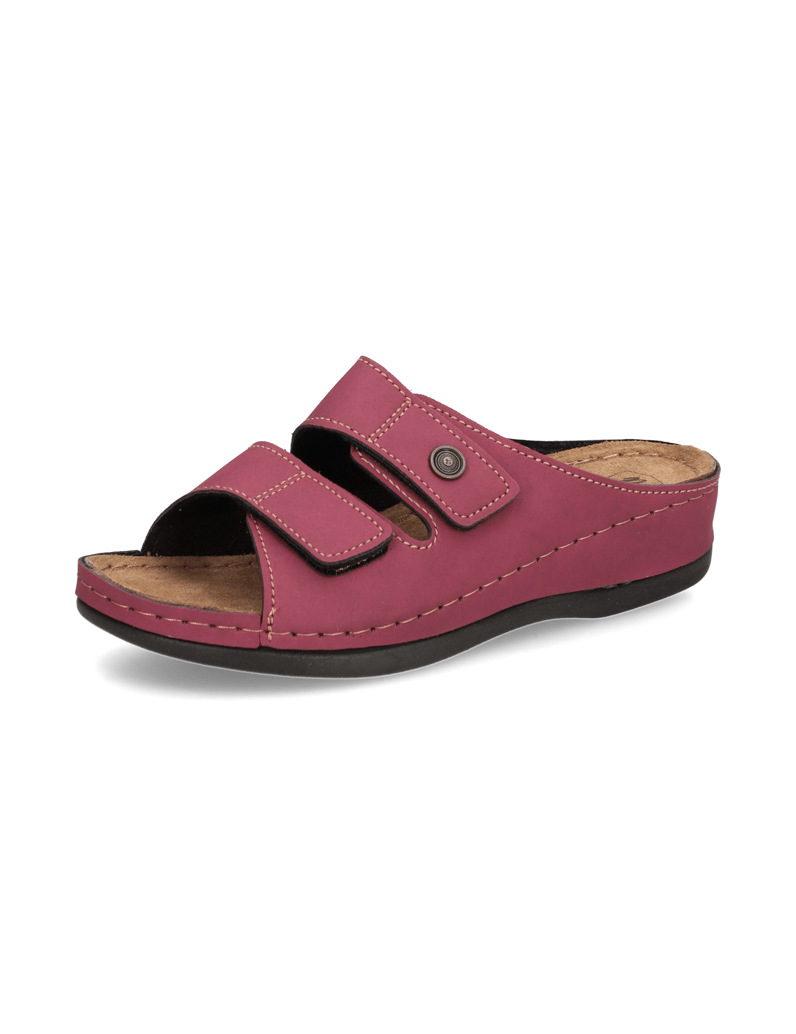 Natura-imitacija-usnja-hišni-copati-rdeča