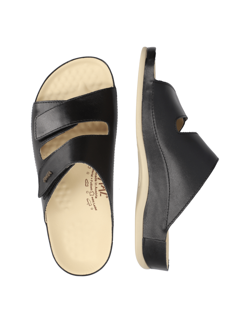 Vital-Glattleder-Hausschuh-schwarz