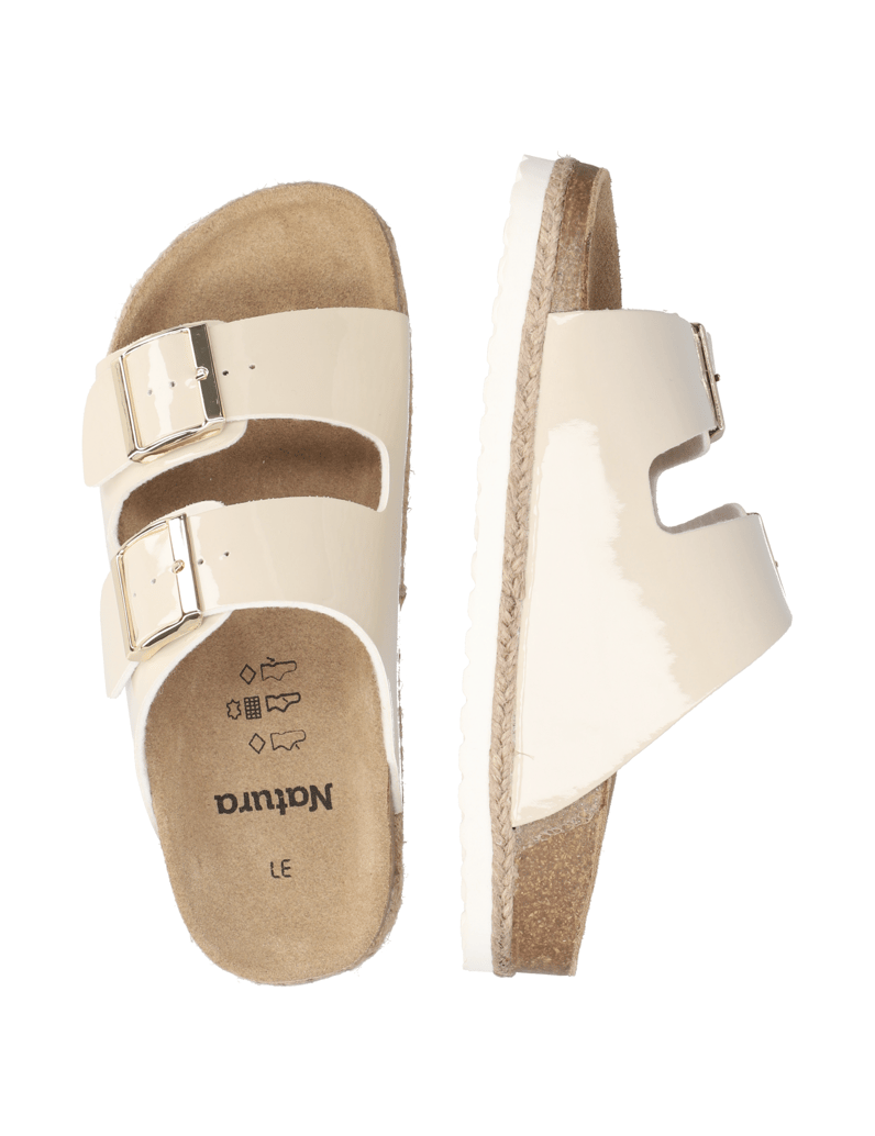 Natura-Synthetik-Lack-Hausschuh-schwarz