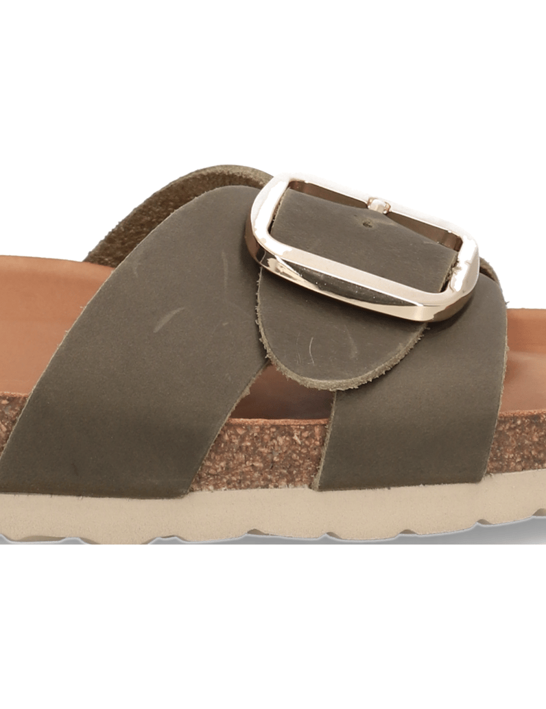 Natura-hladká-kůže-pantofle-zelená