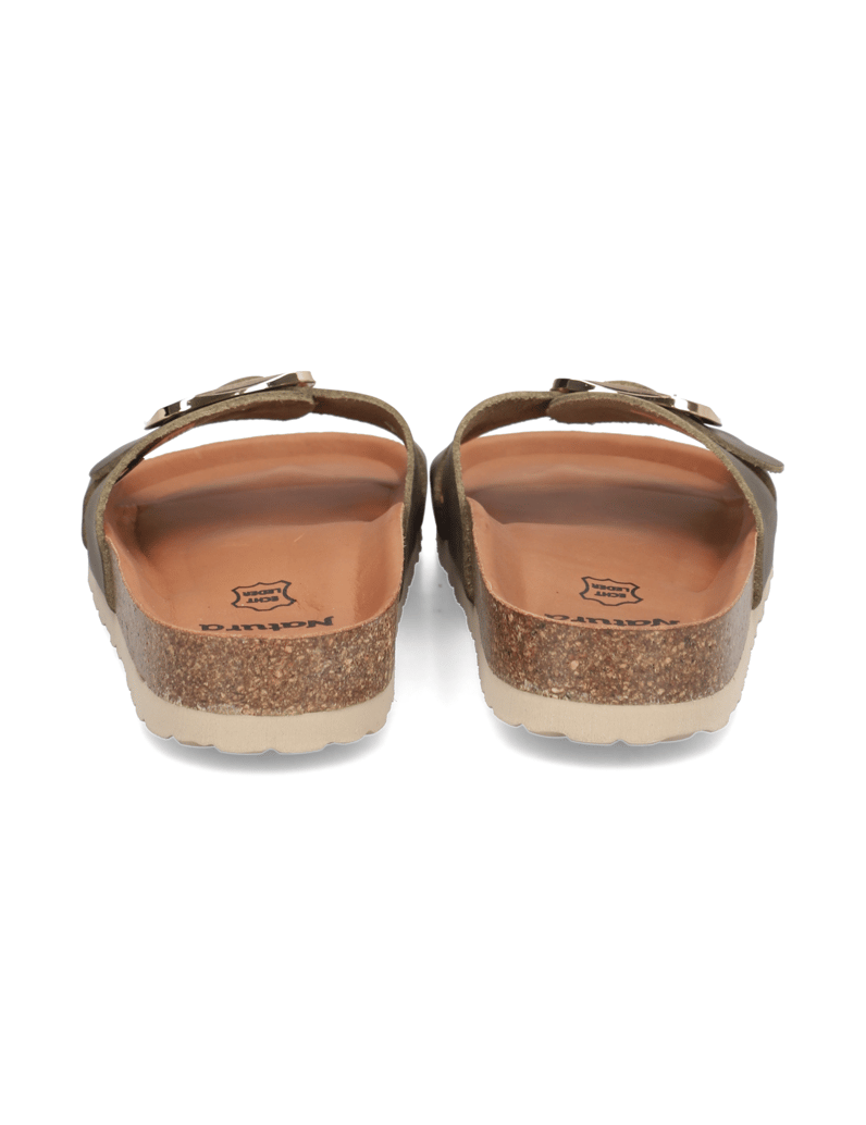 Natura-hladká-kůže-pantofle-zelená