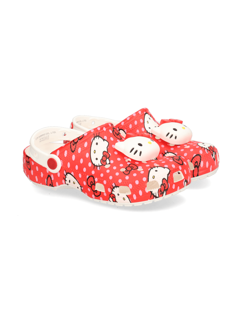 Crocs-HELLO-KITTY-RED-CLASSIC-CLOG-červená