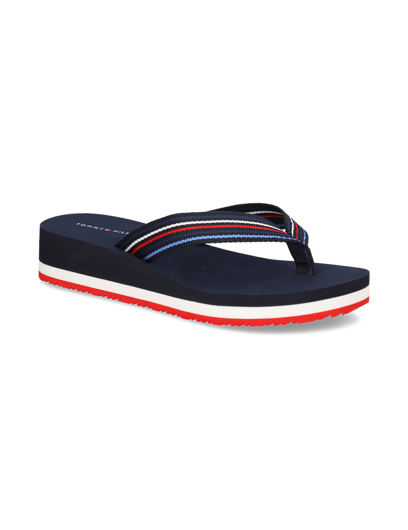 Tommy-Hilfiger-WEDGE-STRIPES-BEACH-SANDAL-modrá