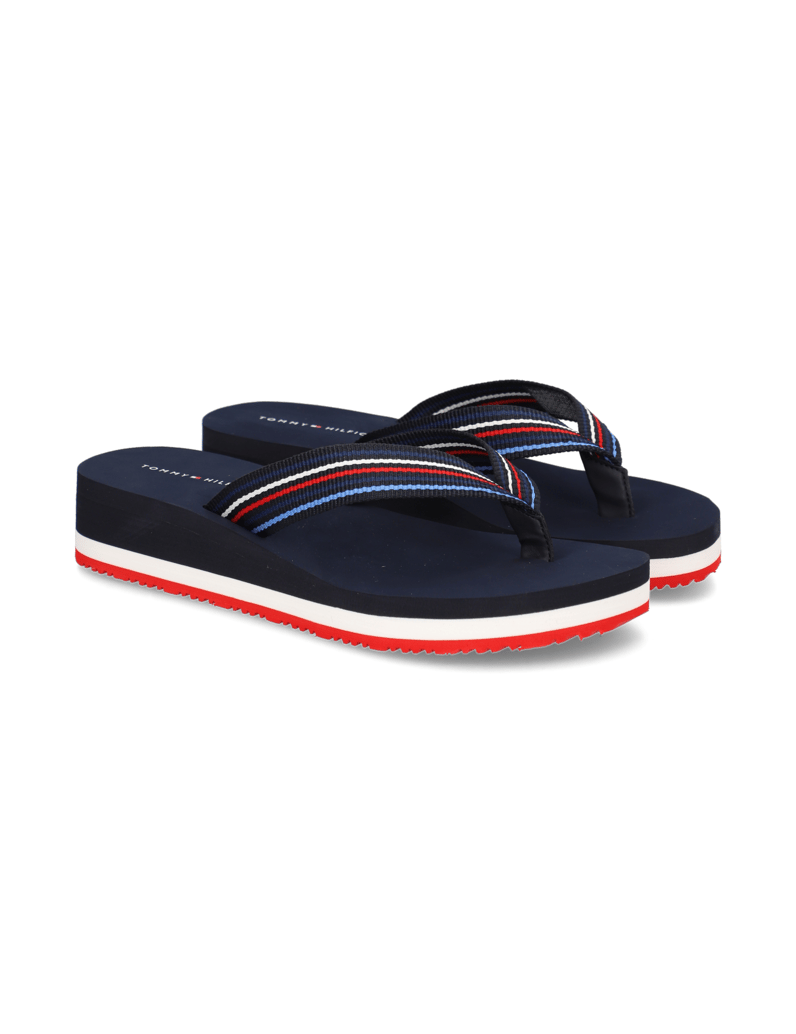Tommy-Hilfiger-WEDGE-STRIPES-BEACH-SANDAL-modrá