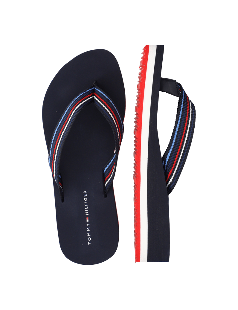 Tommy-Hilfiger-WEDGE-STRIPES-BEACH-SANDAL-modrá