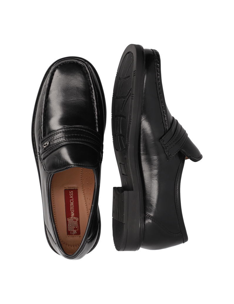 Master-Class-Glattleder-Slipper-černá