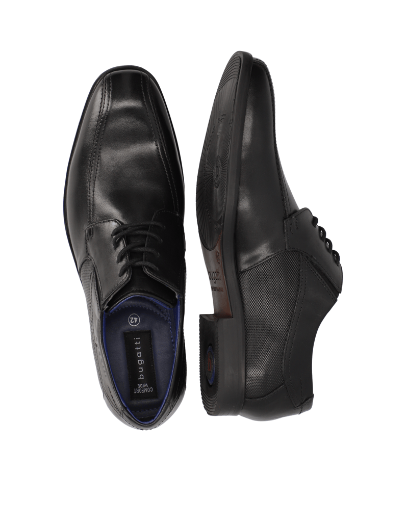 BUGATTI-čevlji-na-vezalke-črna