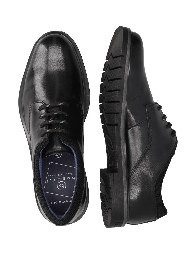 BUGATTI-čevlji-na-vezalke-črna