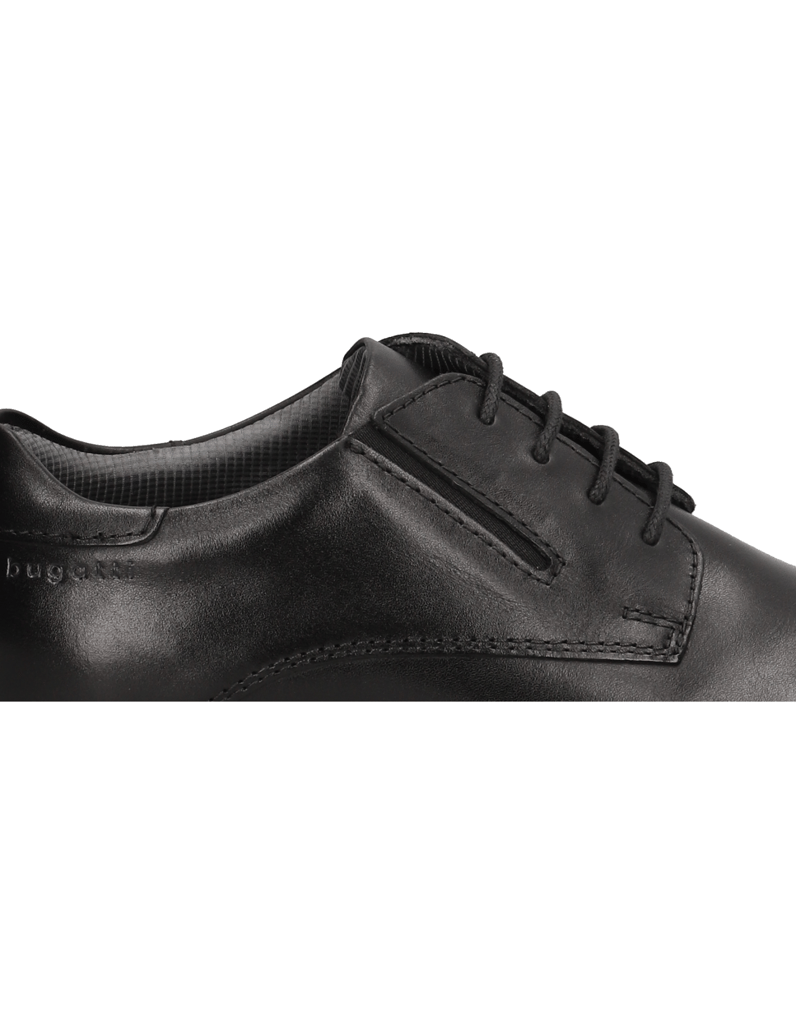 BUGATTI-gladko-usnje-čevlji-na-vezalke-črna