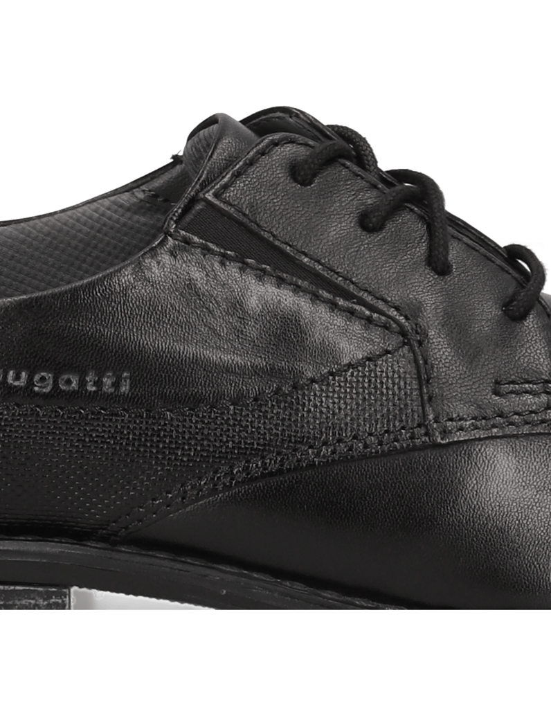 BUGATTI-hladká-koža-elegantná-šnurovacia-obuv-čierna