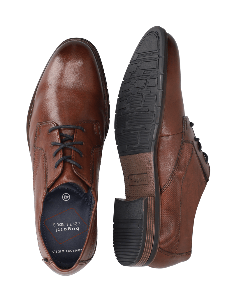 BUGATTI-hladká-koža-elegantná-šnurovacia-obuv-čierna