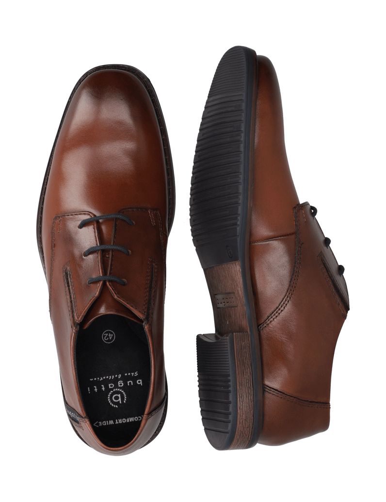 BUGATTI-elegantná-šnurovacia-obuv-koňaková