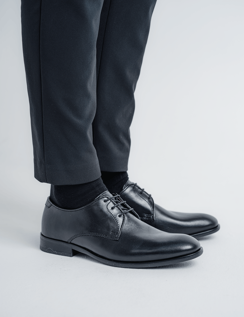 Lazzarini-Glattleder-Schnürer-elegant-schwarz