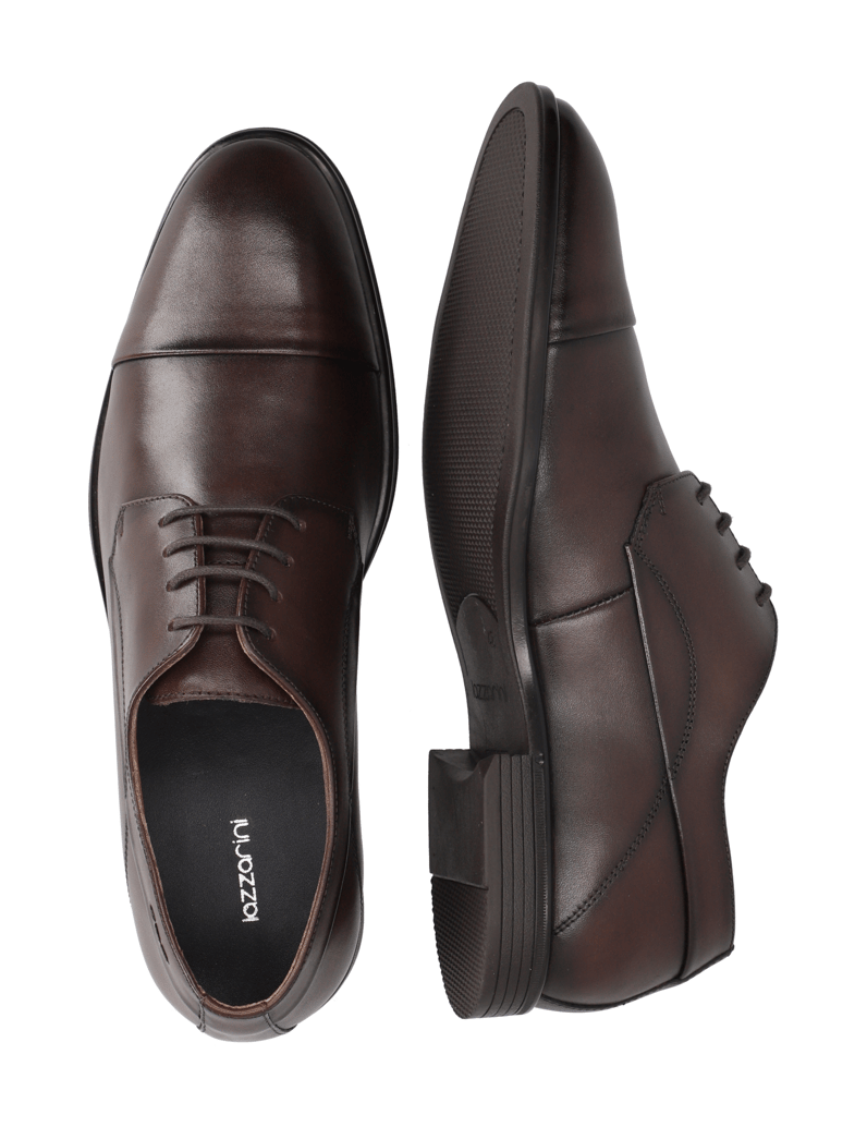 Lazzarini-gladko-usnje-čevlji-na-vezalke-črna