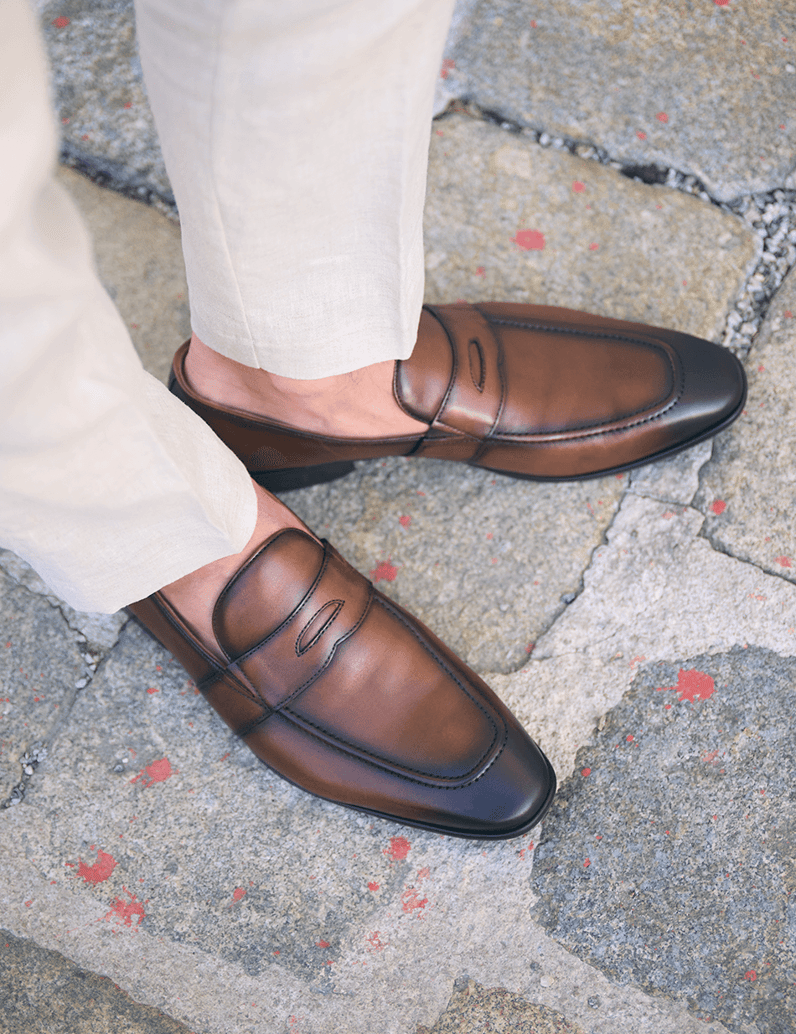 Lazzarini-Glattleder-Slipper