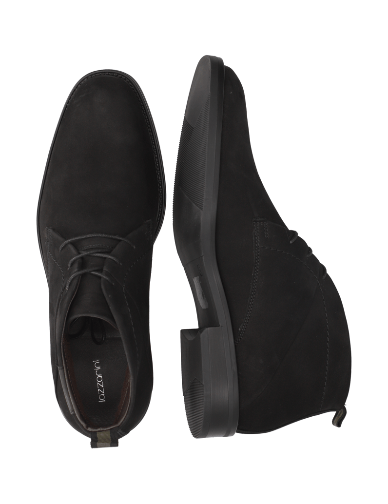Lazzarini-Nubukleder-Boot-schwarz