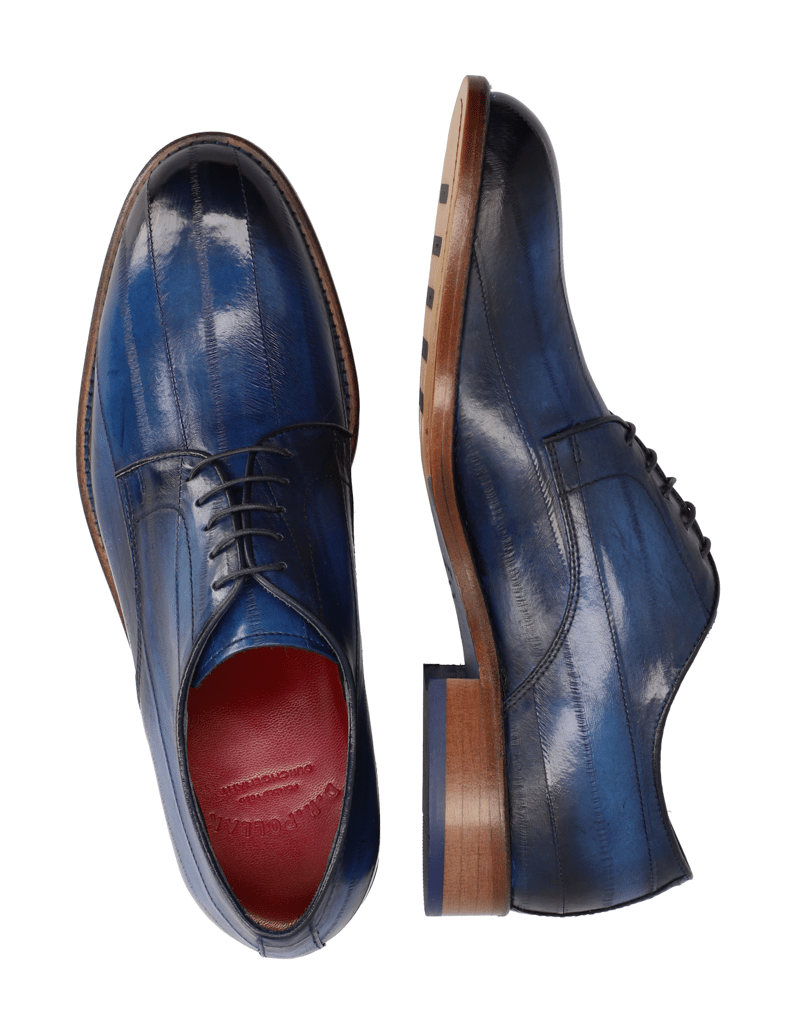D.H.Pollak-Glattleder-Schnürer-elegant-blau