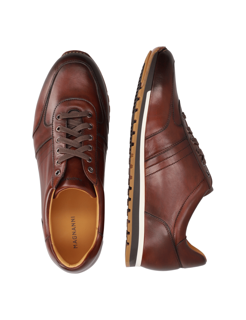 Magnanni-Glattleder-Schnürer-sportiv-braun